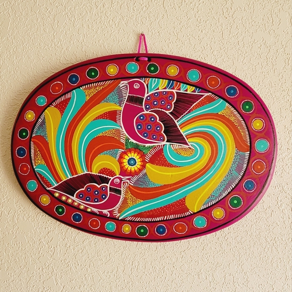 Novica Collection Hand-Painted Bird Motif Ceramic Wall Art from Mexico, 'Bird Wo - Picture 10 of 10